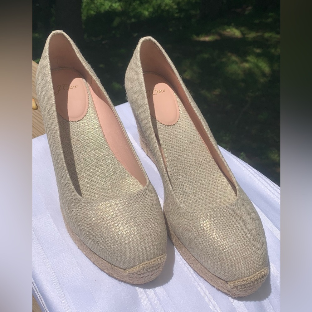 J Crew Seville Espadrille Wedge Woven Platform Shoes